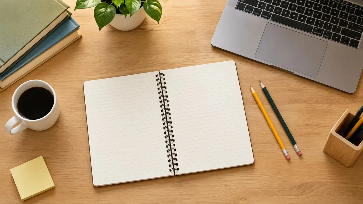 学习桌上的笔记本与电脑